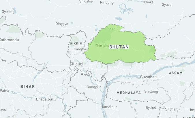 Map of Bhutan