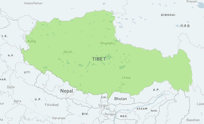Map of Tibet